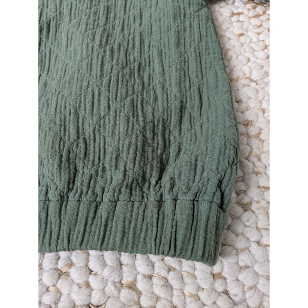 Madewell Olive Green Quilted Half-zip Top - Picture 10 of 14